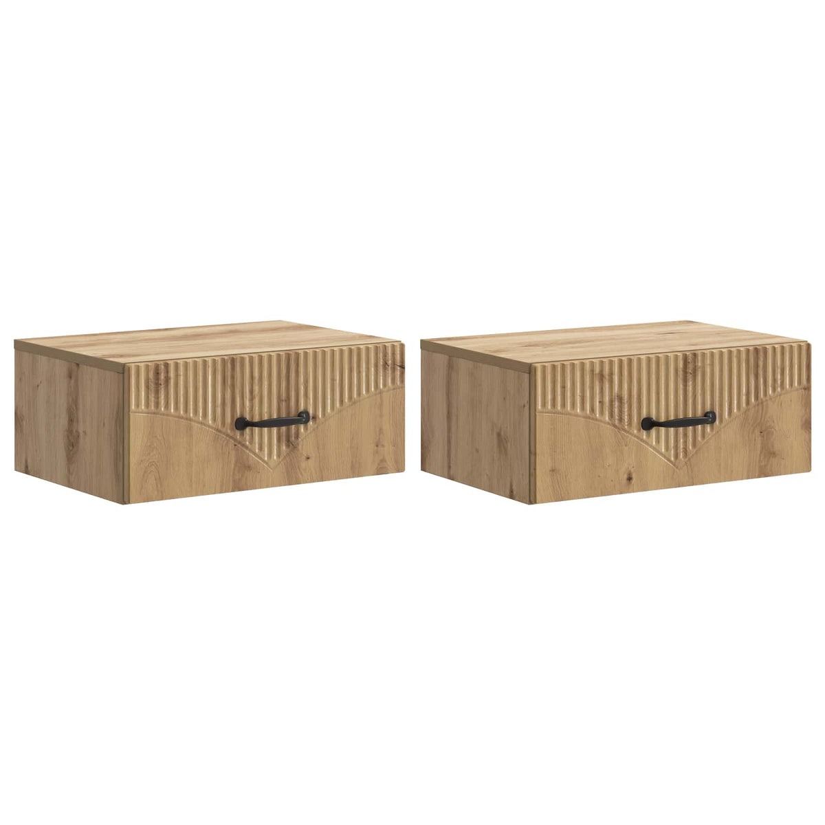 vidaXL Wandbeugel Bedkast 2 pcs Wit 49 x 34,5 x 20 cm Bewerkt hout