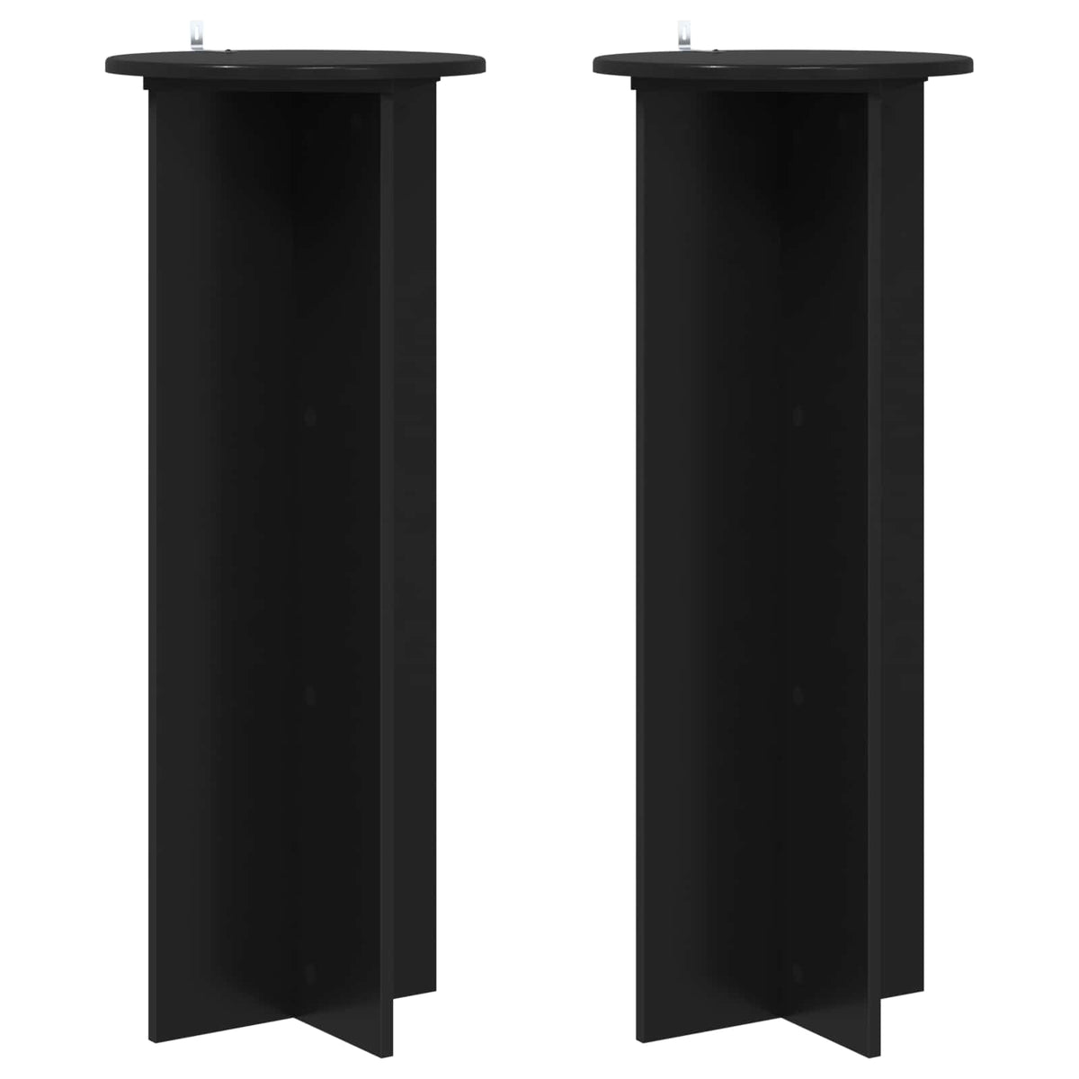 vidaXL Plantenstandaard 2 pcs Zwart 40 x 40 x 80 cm Bewerkt hout