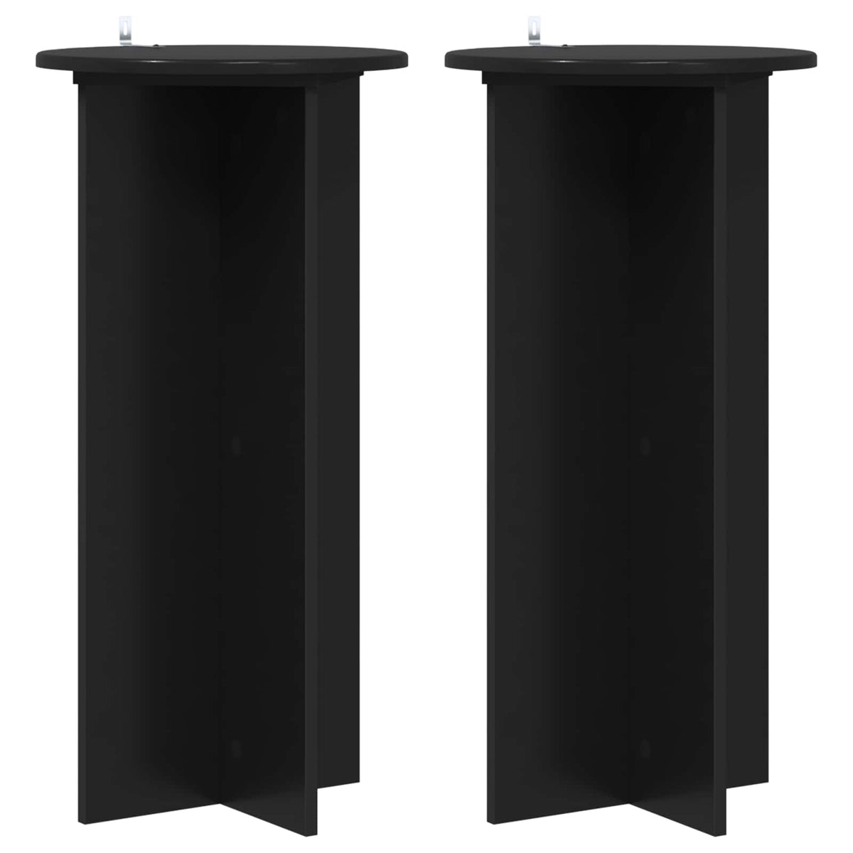 vidaXL Plantenstandaard 2 pcs Zwart 40 x 40 x 80 cm Bewerkt hout