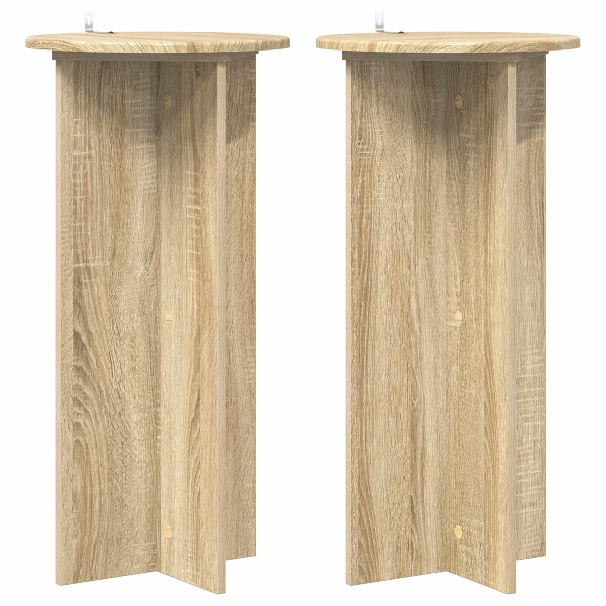 vidaXL Plantenstandaard 2 pcs Zwart 40 x 40 x 80 cm Bewerkt hout
