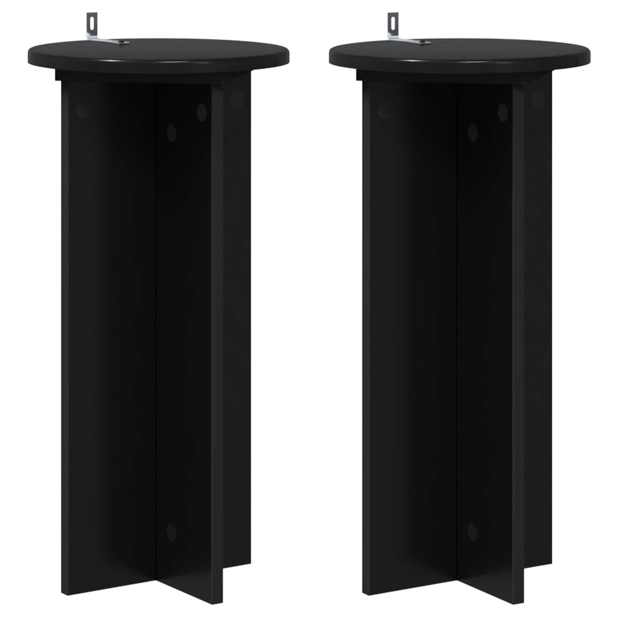 vidaXL Plantenstandaard 2 pcs Zwart 40 x 40 x 80 cm Bewerkt hout