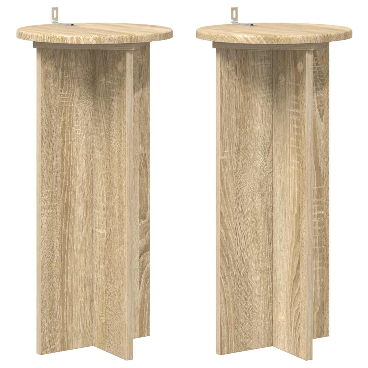 vidaXL Plantenstandaard 2 pcs Zwart 40 x 40 x 80 cm Bewerkt hout