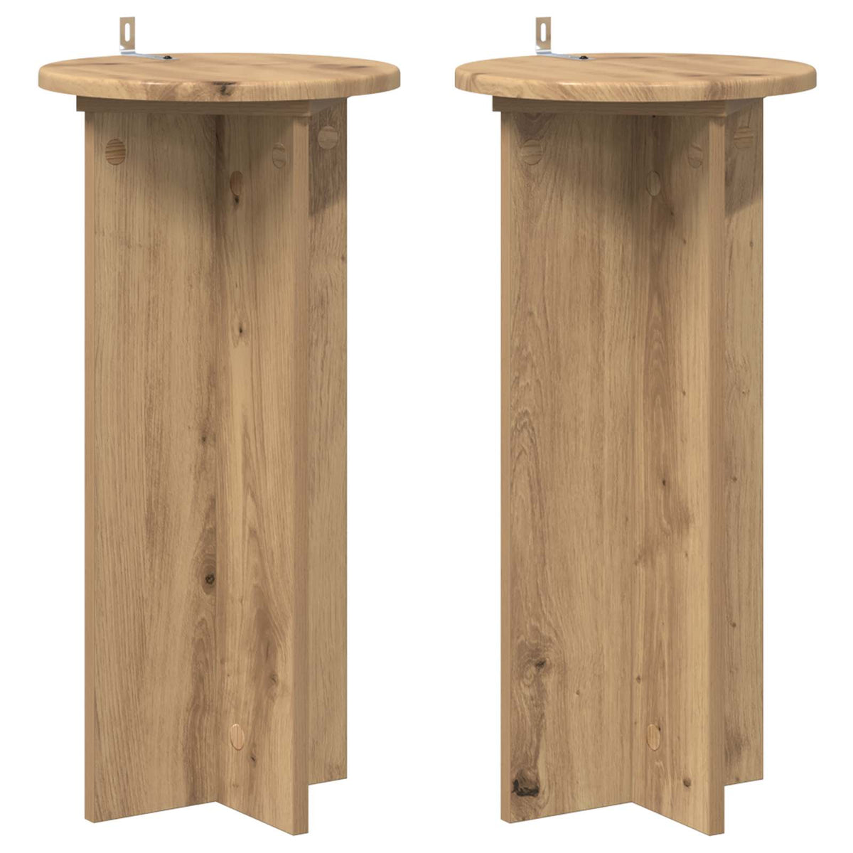 vidaXL Plantenstandaard 2 pcs Zwart 40 x 40 x 80 cm Bewerkt hout
