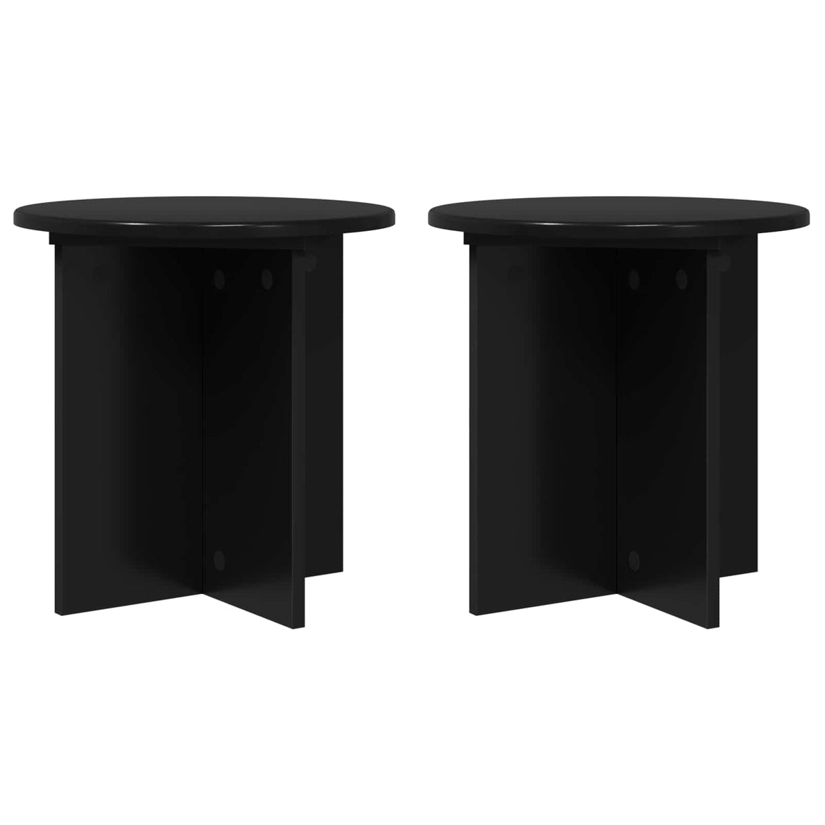 vidaXL Plantenstandaard 2 pcs Zwart 40 x 40 x 80 cm Bewerkt hout