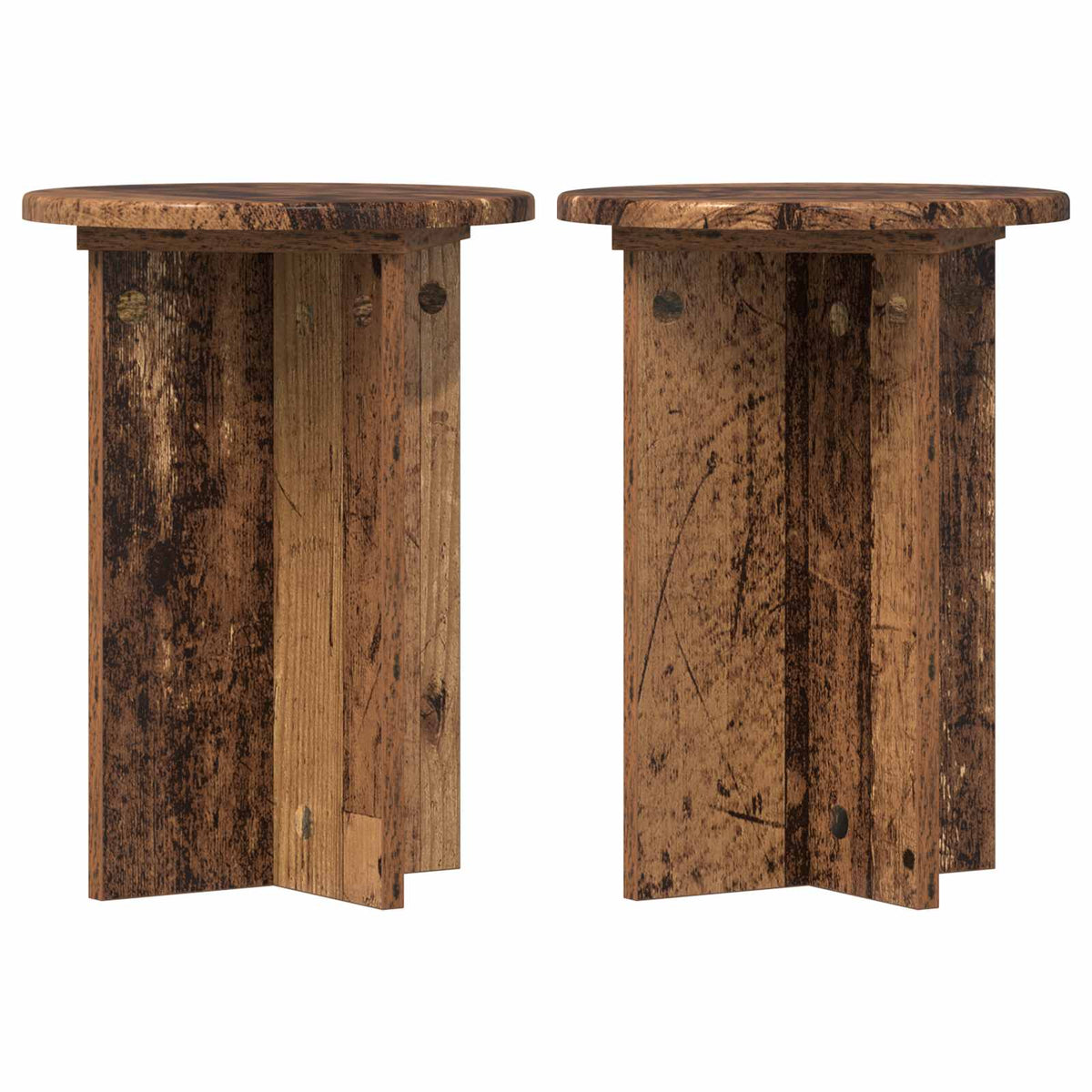 vidaXL Plantenstandaard 2 pcs Zwart 40 x 40 x 80 cm Bewerkt hout