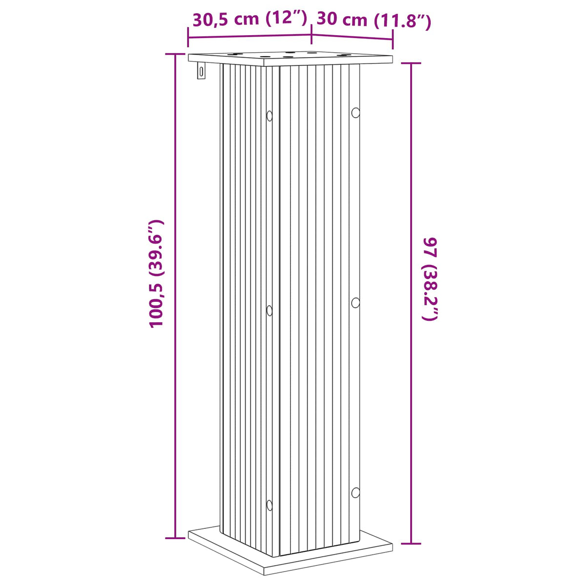 vidaXL Plantenstandaard Sonoma Eiken 30,5 x 30 x 60,5 cm Bewerkt hout