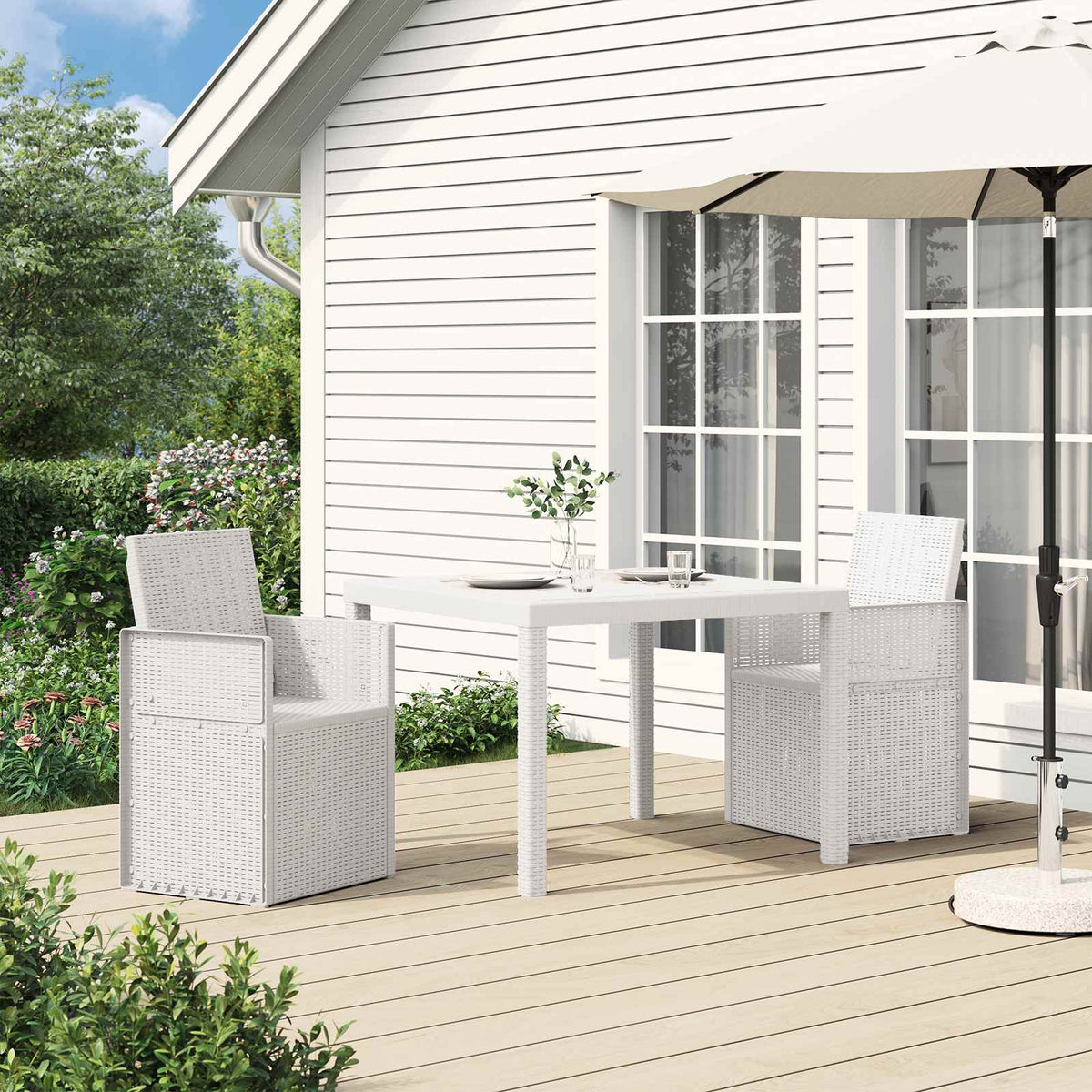 vidaXL Tuin Eetstoelen 2 pcs Antraciet 53 x 47 x 88,5 cm PP