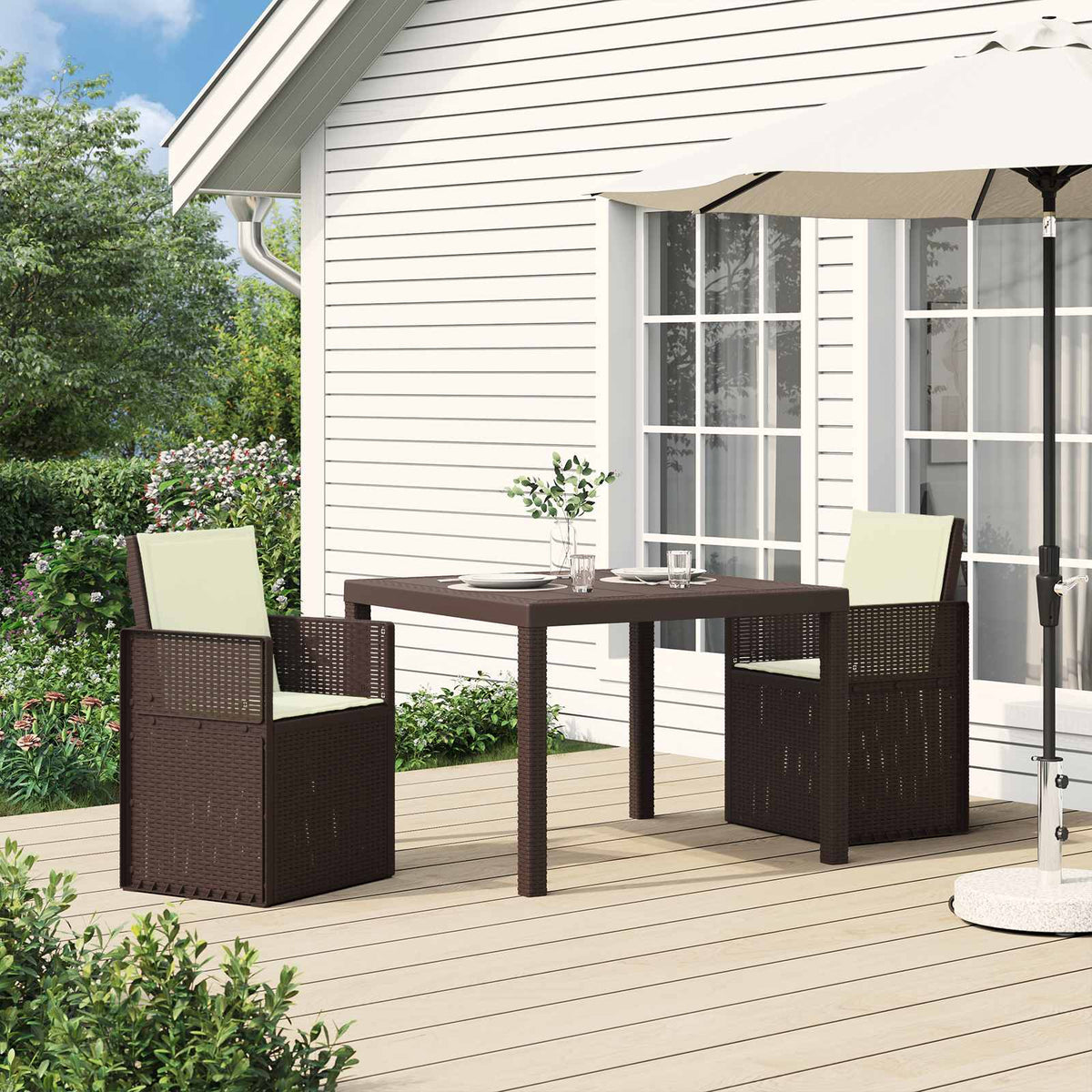 vidaXL Tuin Eetstoelen 2 pcs Antraciet 53 x 47 x 88,5 cm PP