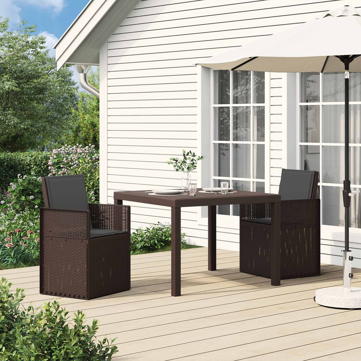vidaXL Tuin Eetstoelen 2 pcs Antraciet 53 x 47 x 88,5 cm PP