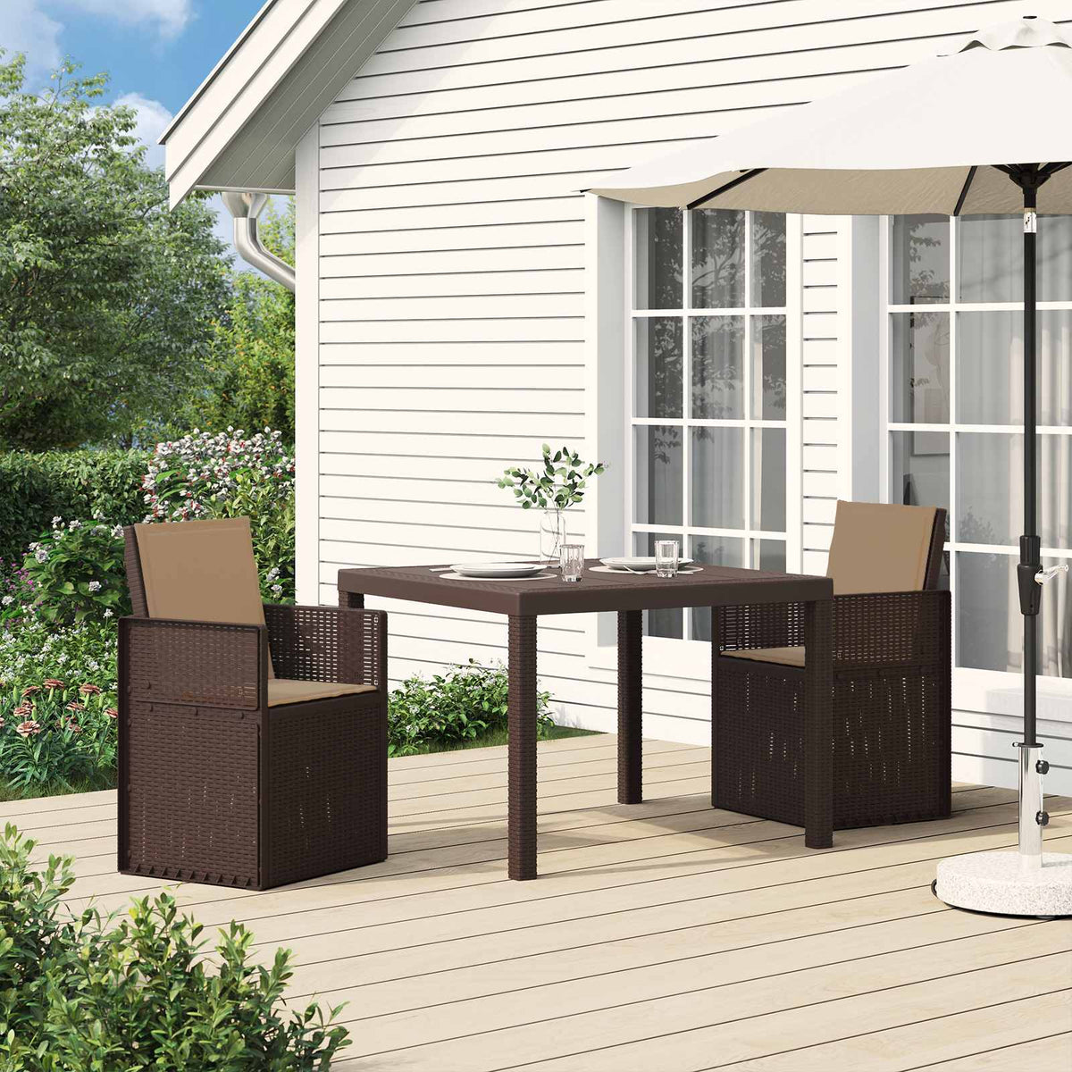 vidaXL Tuin Eetstoelen 2 pcs Antraciet 53 x 47 x 88,5 cm PP