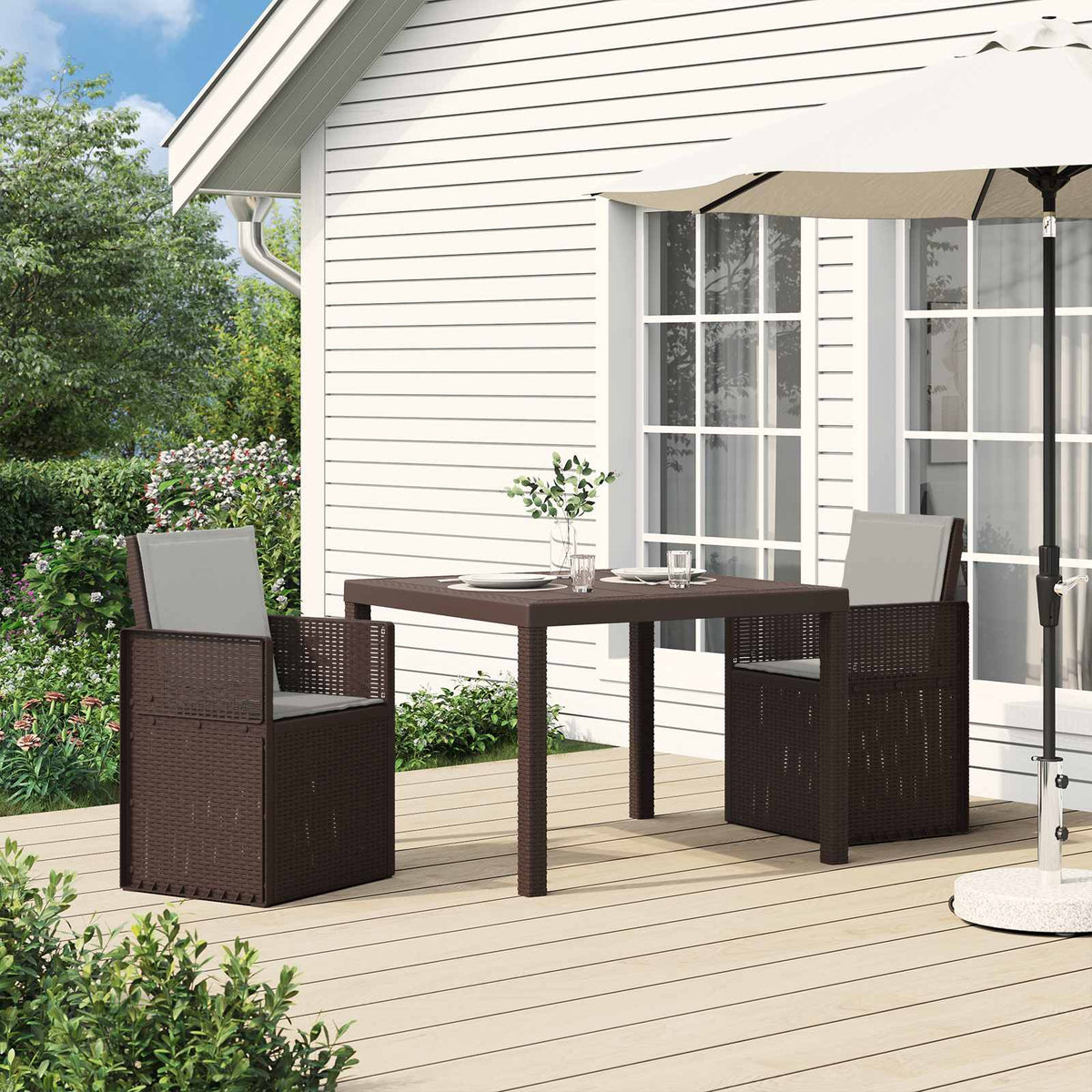 vidaXL Tuin Eetstoelen 2 pcs Antraciet 53 x 47 x 88,5 cm PP