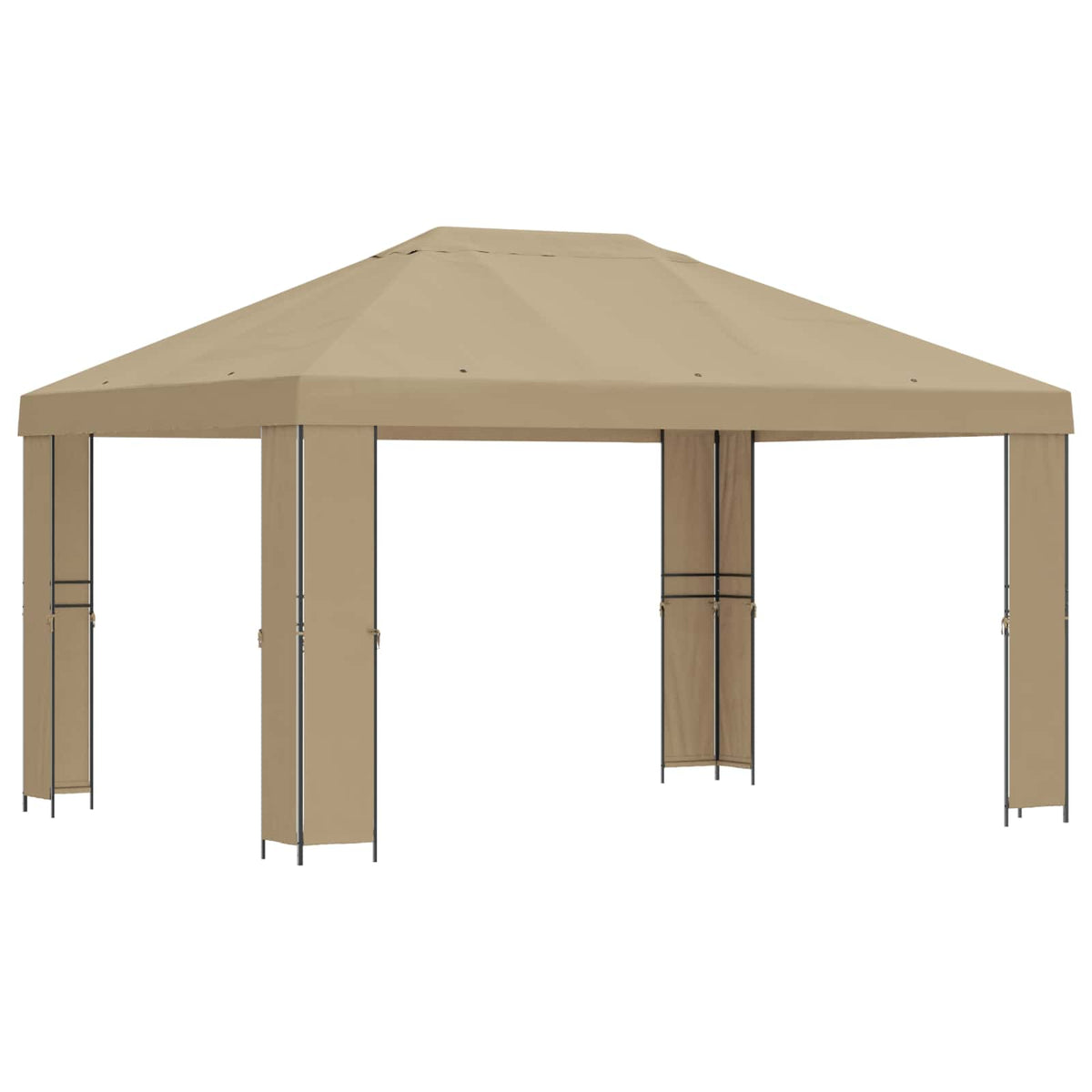 vidaXL Prieel 4 × 3 m Zwart Polyester en staal 190