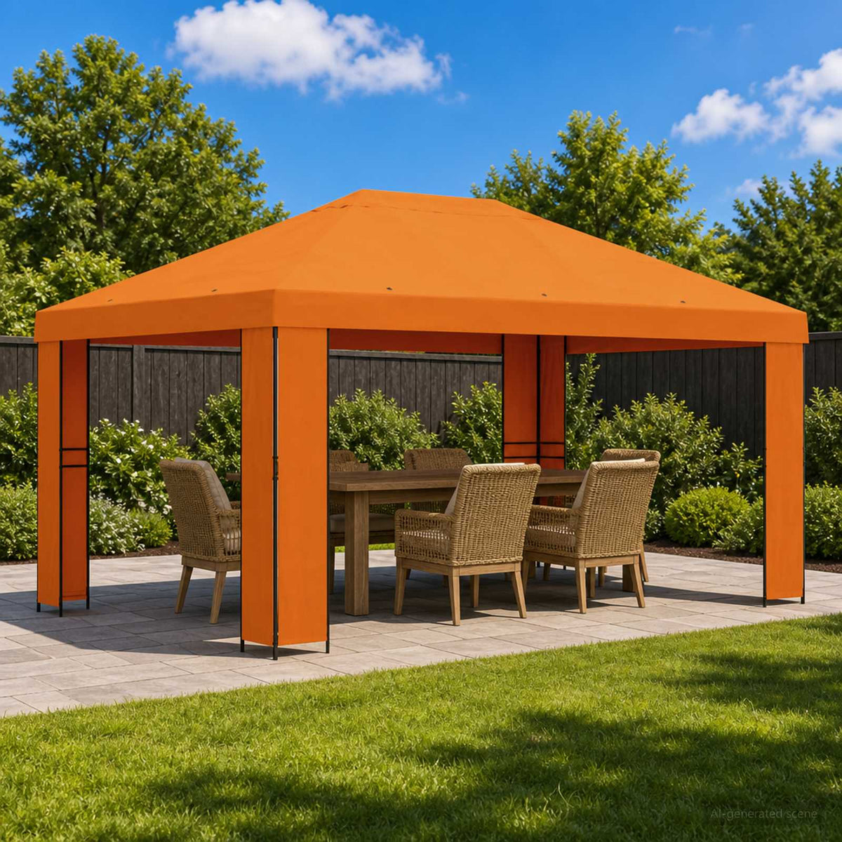 vidaXL Prieel 4 × 3 m Zwart Polyester en staal 190