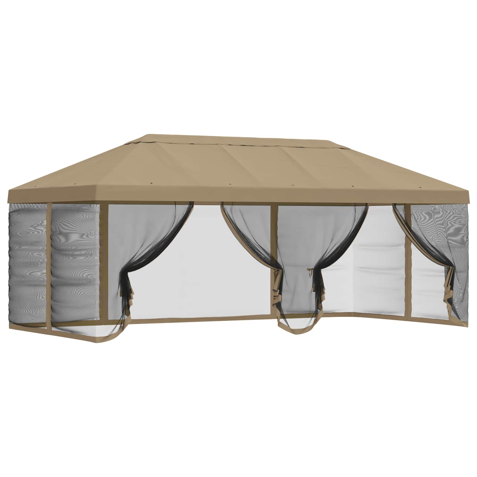 vidaXL Gazebo Hoes met Zijwanden 6 x 3 m Beige Polyester 190