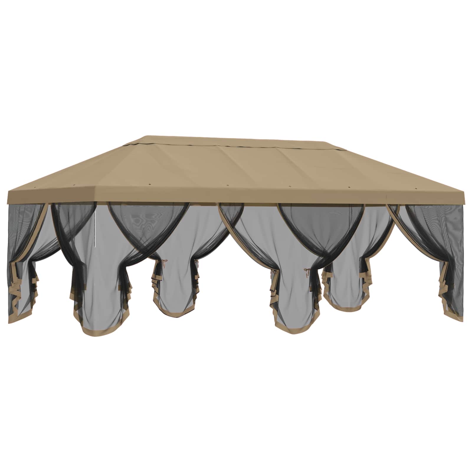 vidaXL Gazebo Hoes met Zijwanden 6 x 3 m Beige Polyester 190