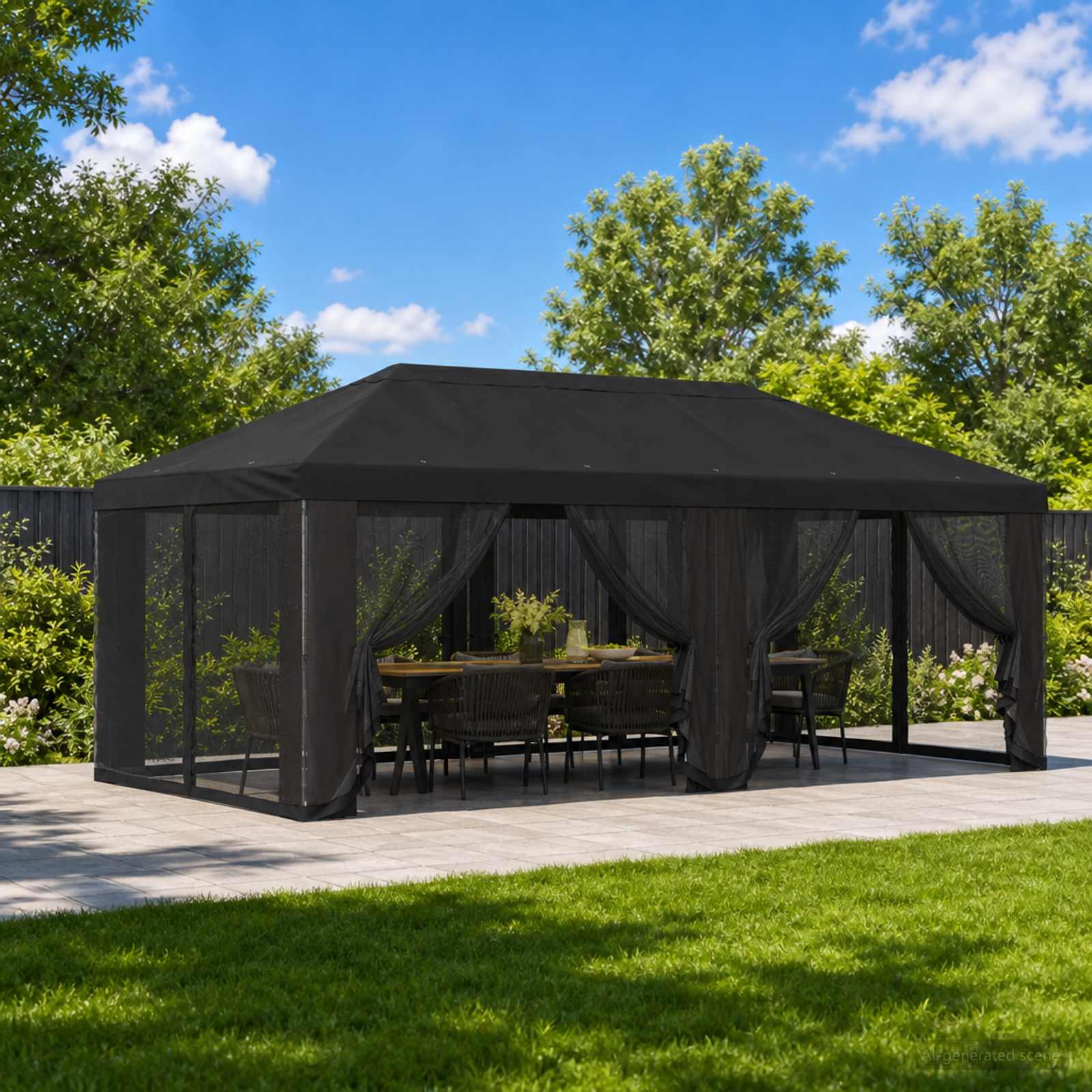 vidaXL Gazebo Hoes met Zijwanden 6 x 3 m Beige Polyester 190