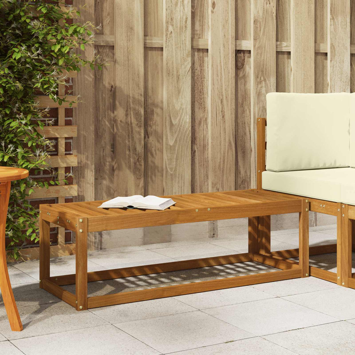 vidaXL Stoelbank Naturel 43 x 43 x 37 cm Massief Acaciahout
