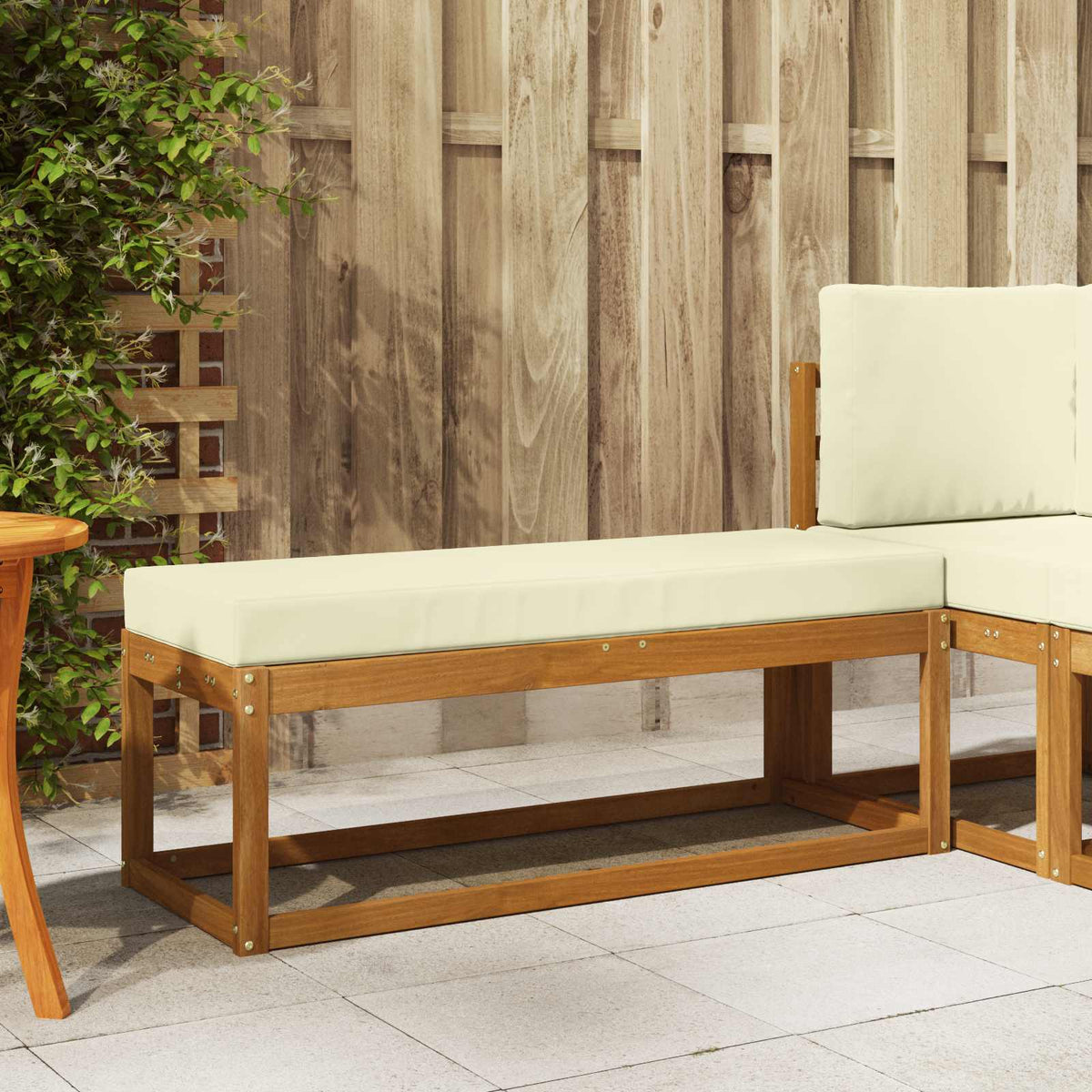 vidaXL Stoelbank Naturel 43 x 43 x 37 cm Massief Acaciahout