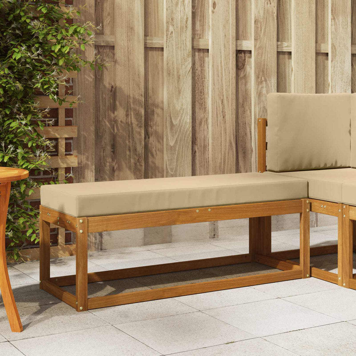 vidaXL Stoelbank Naturel 43 x 43 x 37 cm Massief Acaciahout