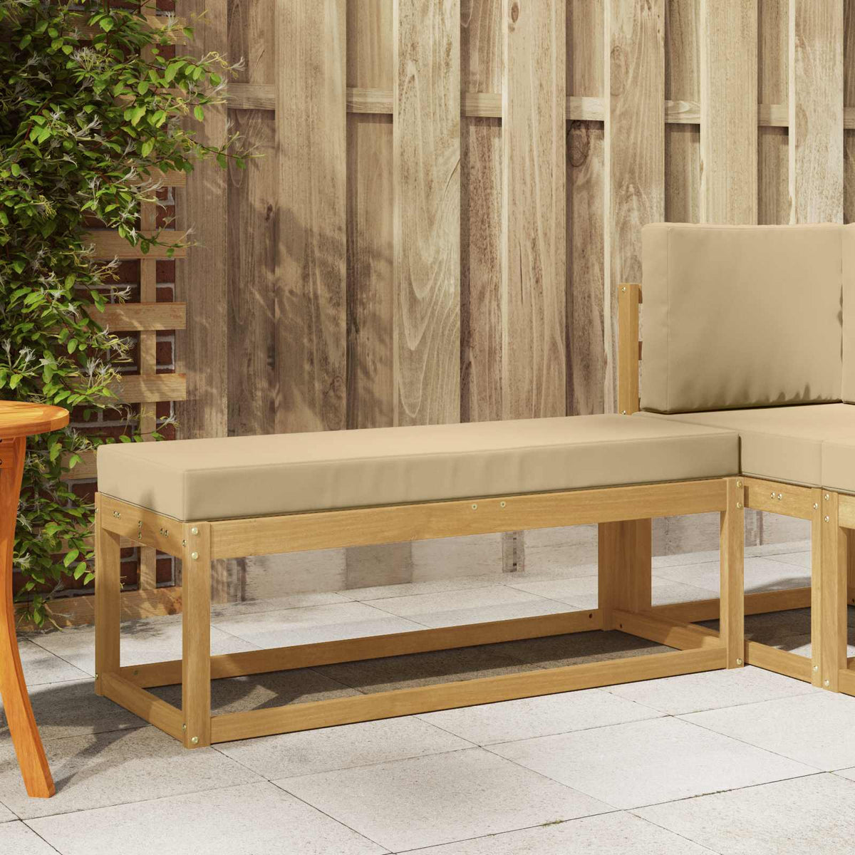 vidaXL Stoelbank Naturel 43 x 43 x 37 cm Massief Acaciahout