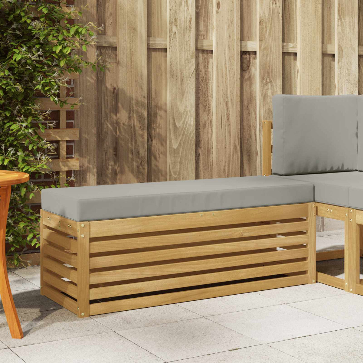 vidaXL Stoelbank Naturel 43 x 43 x 37 cm Massief Acaciahout