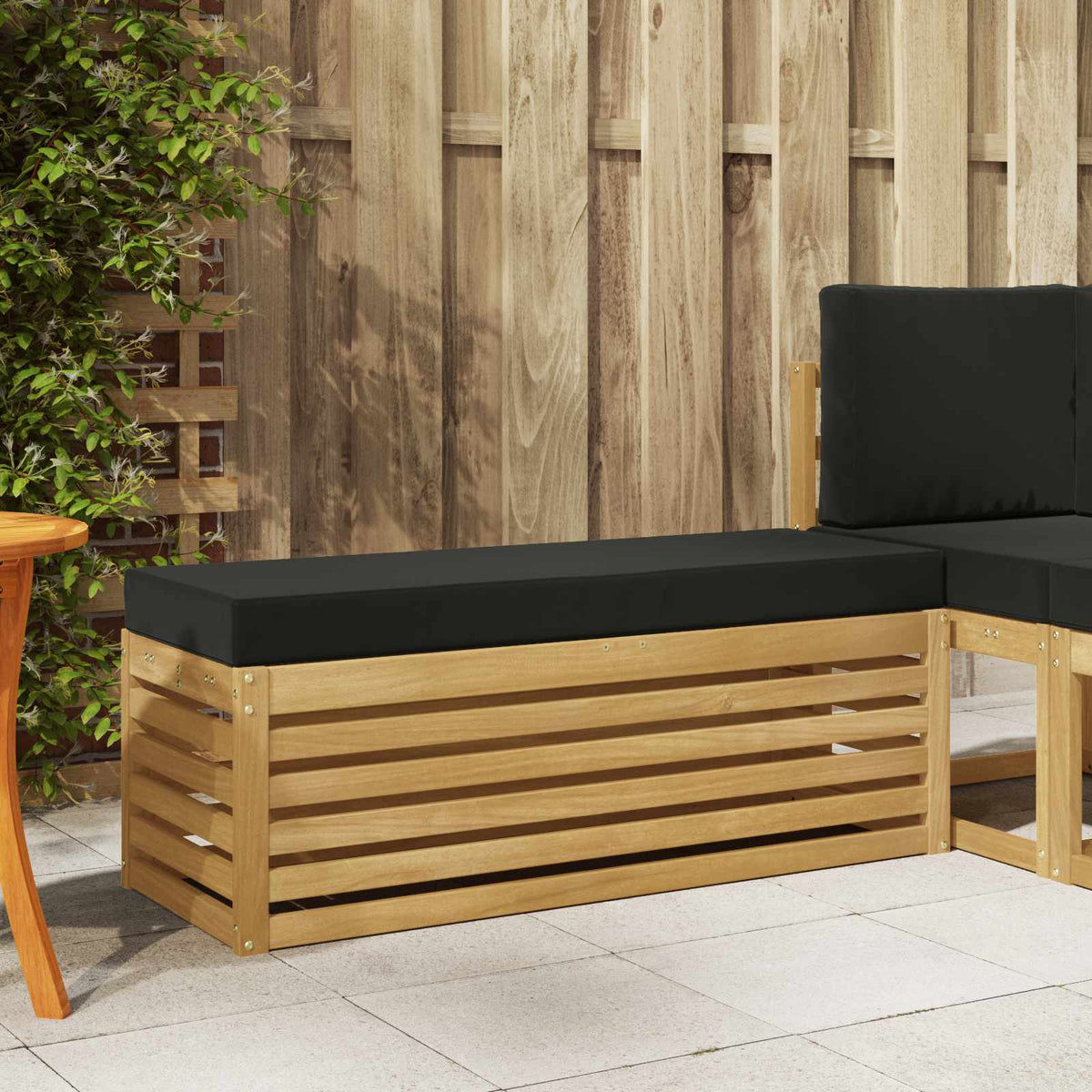 vidaXL Stoelbank Naturel 43 x 43 x 37 cm Massief Acaciahout