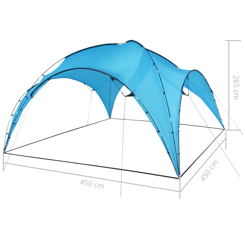 vidaXL Partytent boog 450x450x265 cm lichtblauw - Aashly
