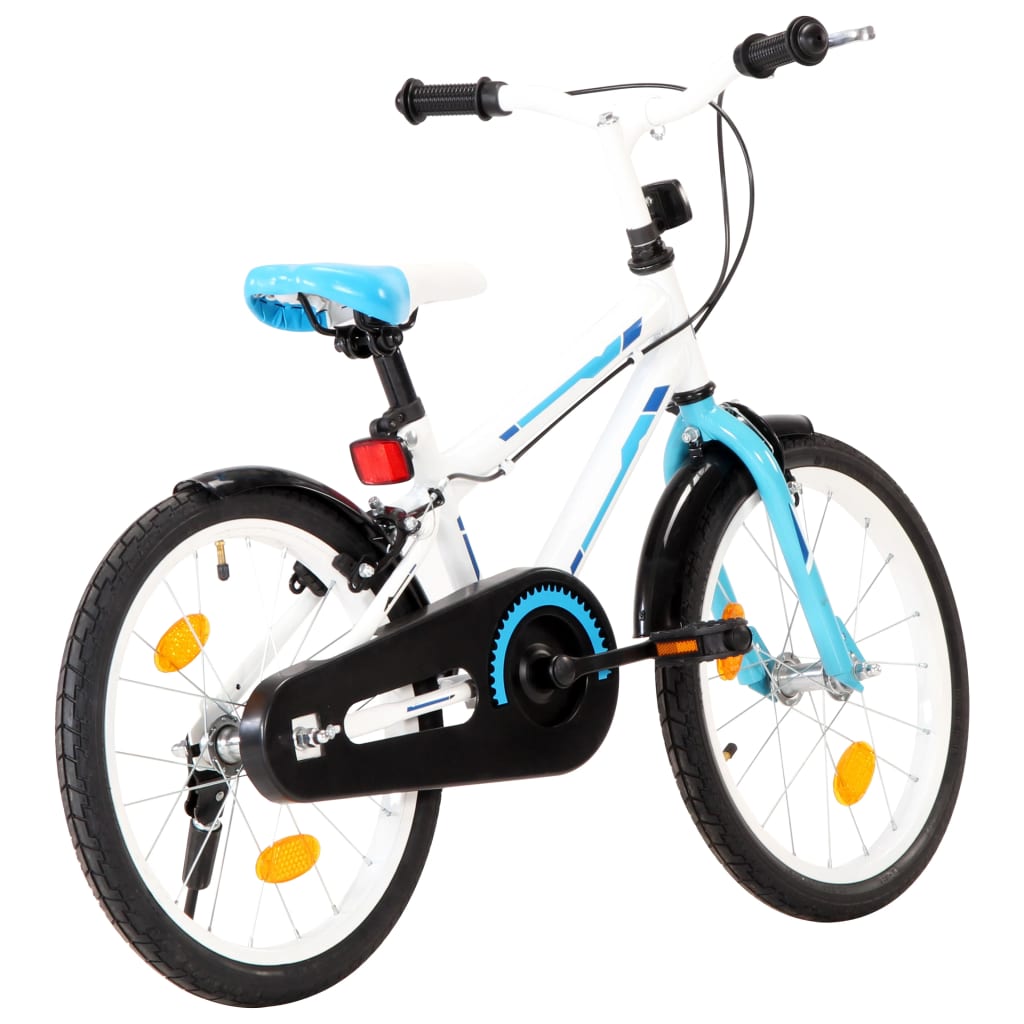vidaXL Kinderfiets 18 inch blauw en wit