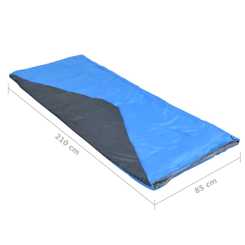 vidaXL Slaapzakken 2 st envelop lichtgewicht 10 ℃ 1100 g blauw