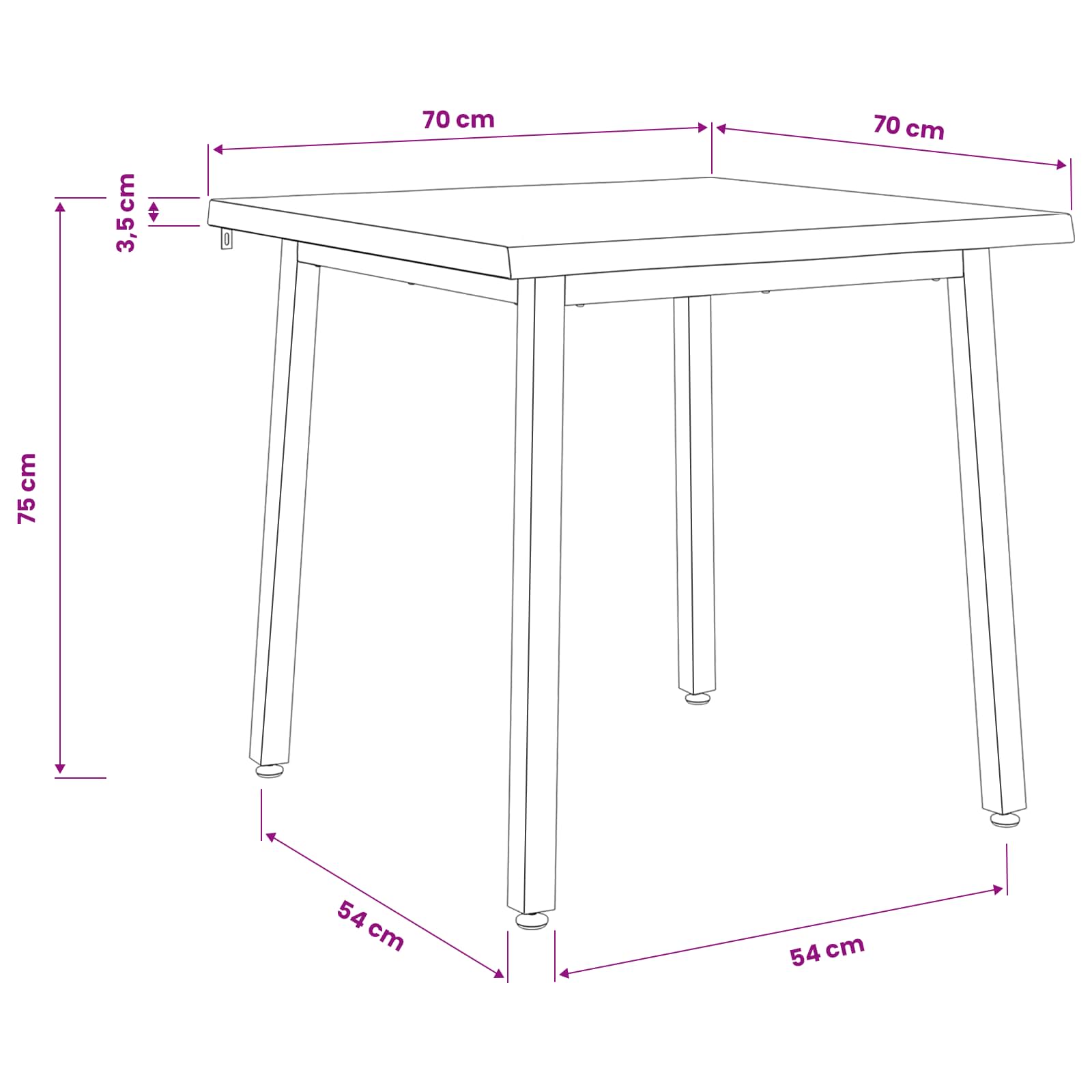 vidaXL 70 x 70 x 75 cm Massief Acaciahout Natuurlijk en Koffie