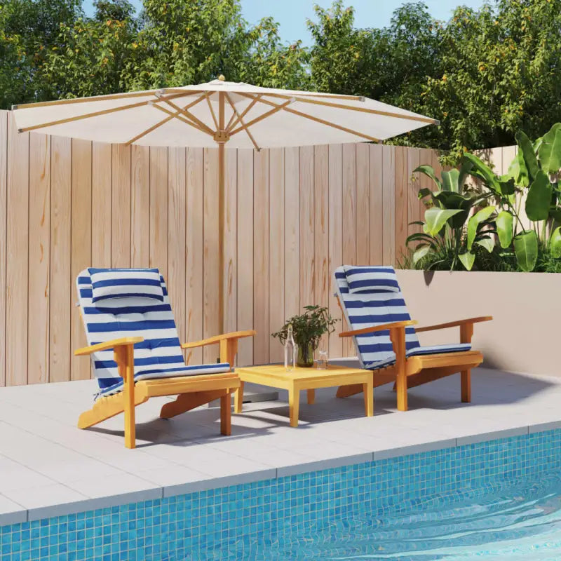 Adirondack stoelkussens in oxford stof voor een frisse uitstraling - Blauw en wit / 2 - Stoelkussens