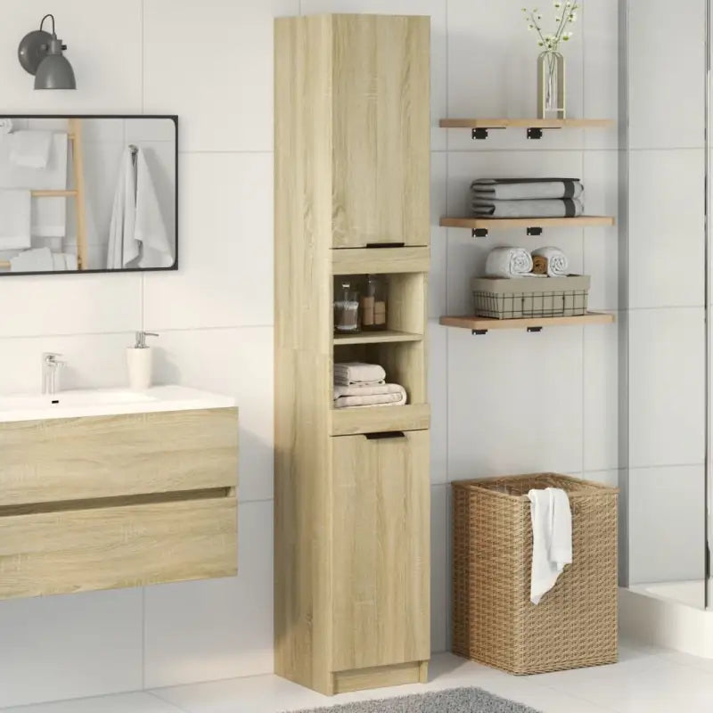 Badekamerkaptafels van bewerkt hout met ruime opbergruimte - Sonoma eiken / 1 - Badkamerkaptafels
