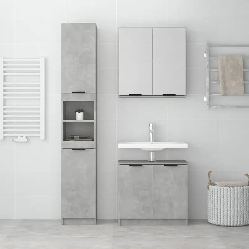 Badekamermeubelset met bewerkt hout en perfecte afmetingen bodemkast - Badkamermeubelsets