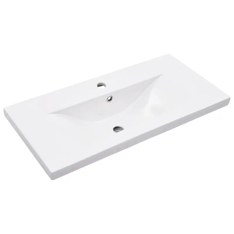 Badkamerkaptafel met inbouwwastafel van gepoedercoat ijzer en totale afmetingen - Badkamerkaptafels