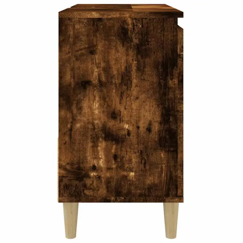 Badkamerkaptafel van massief eucalyptushout met veel opbergruimte - Badkamerkaptafels