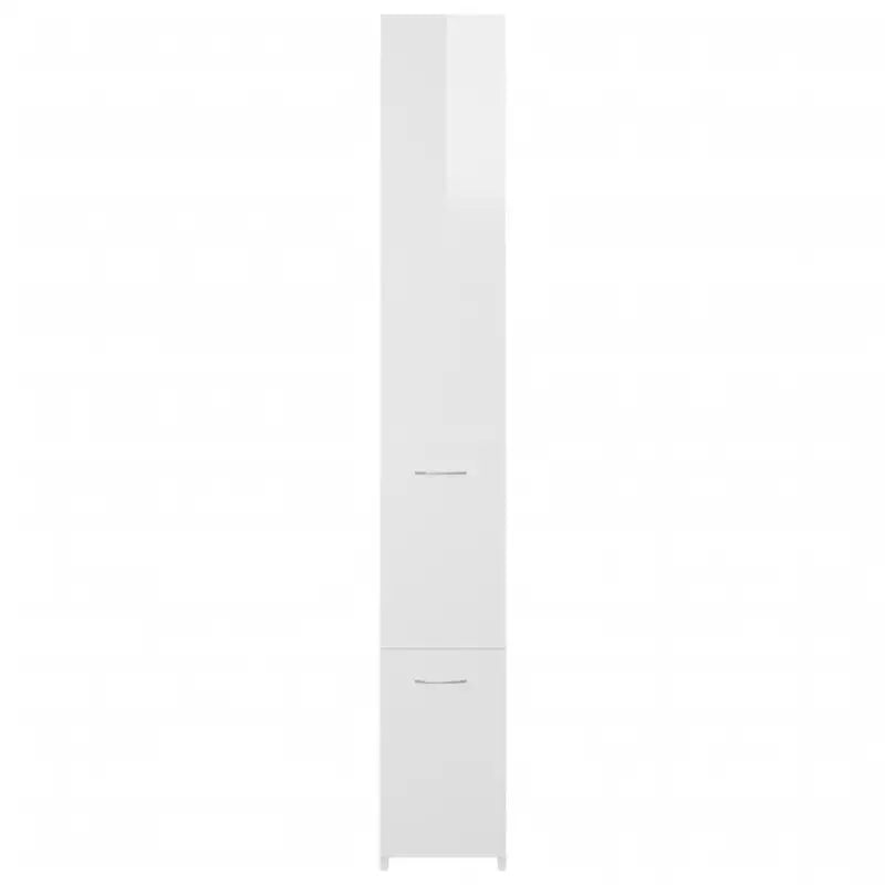 Badkamermeubelset in hoogglans wit met bewerkt hout voor opbergruimte - Badkamermeubelsets