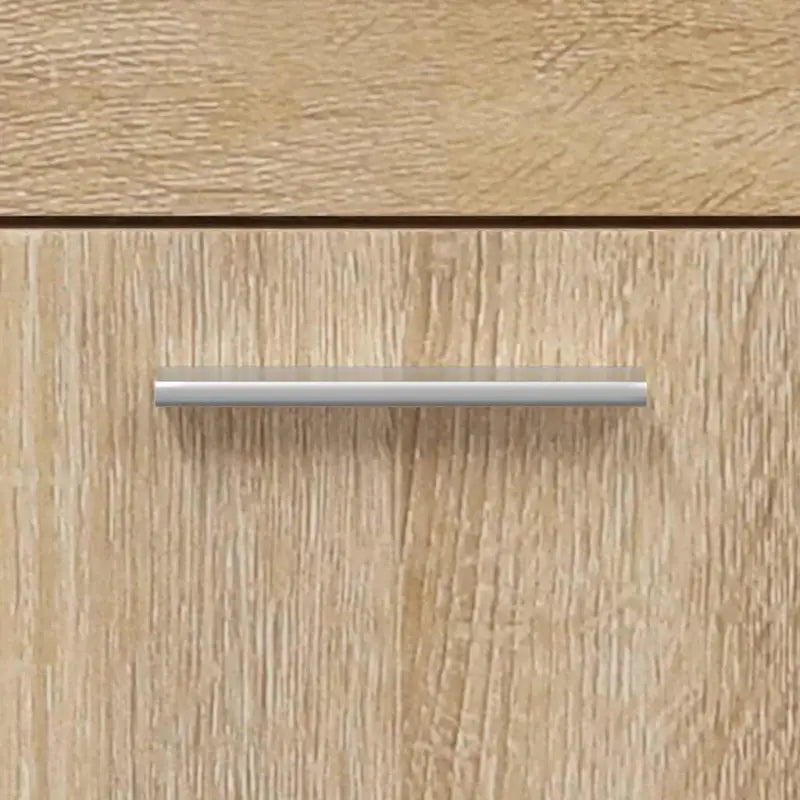 Badkamermeubelset met bewerkt hout en minimalistische spiegel - Badkamermeubelsets