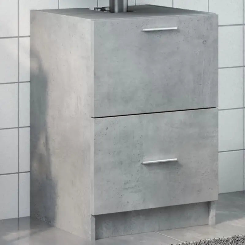 Badkamermeubelset met bewerkt hout en veel opbergruimte - Betongrijs / 40 x 37 x 59 cm - Badkamermeubelsets