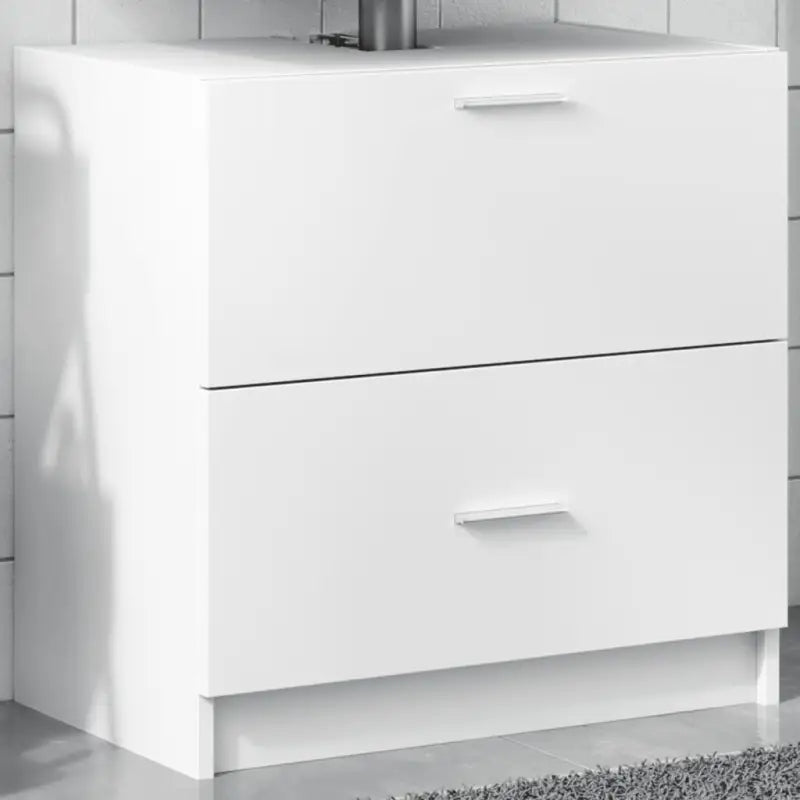 Badkamermeubelset met bewerkt hout en veel opbergruimte - Wit / 59 x 37 x 59 cm - Badkamermeubelsets