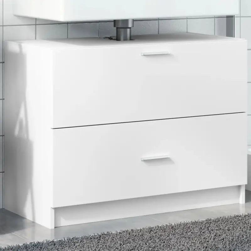 Badkamermeubelset met bewerkt hout en veel opbergruimte - Wit / 78 x 37 x 59 cm - Badkamermeubelsets