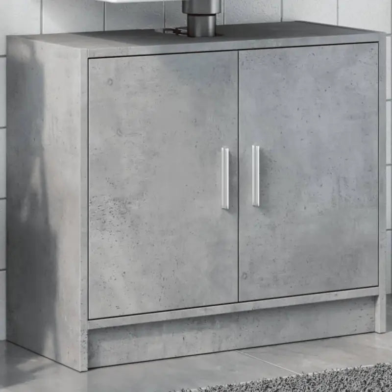 Badkamermeubelset met bewerkt hout voor opbergruimte en modern design - Betongrijs - Badkamermeubelsets