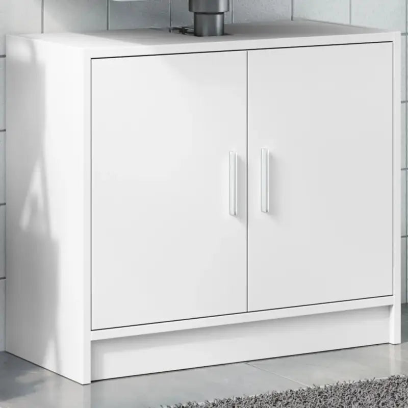 Badkamermeubelset met bewerkt hout voor opbergruimte en modern design - Wit - Badkamermeubelsets