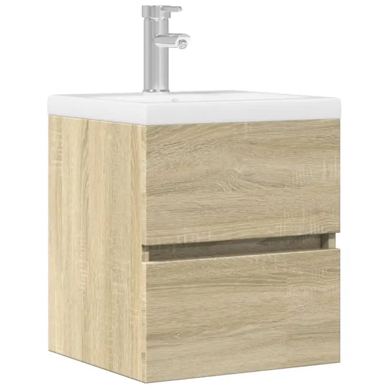 Badkamermeubelset met gootsteenkast van bewerkt hout voor extra opbergruimte - Sonoma eiken / 41 x 38.5 x 45 cm