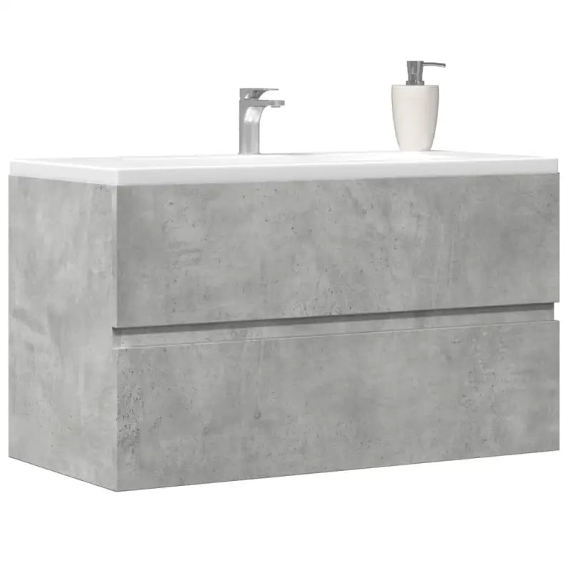 Badkamermeubelset met gootsteenkast van bewerkt hout voor extra opbergruimte - Betongrijs / 90 x 38.5 x 45 cm