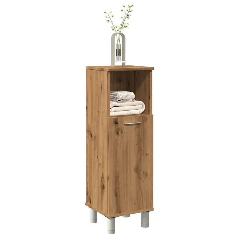 Badkamermeubelset met stevig bewerkt hout voor extra opbergruimte - artisanaal eikenkleurig - Badkamermeubelsets