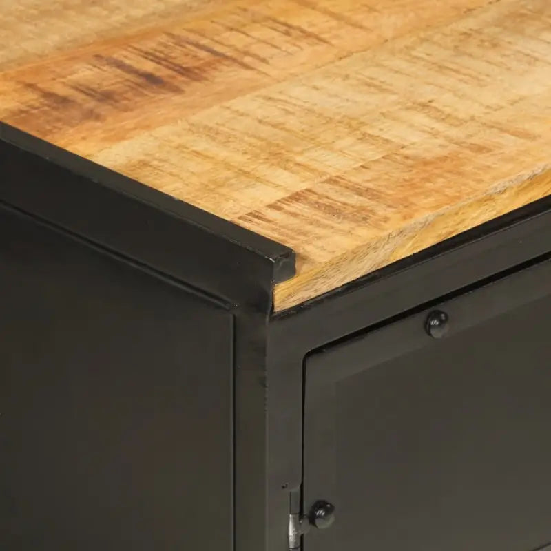 Badkamermeubelset van massief mangohout voor een stijlvolle uitstraling - Zwart / Hout - Badkamermeubelsets