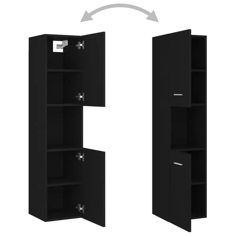 Badkamermeubelsets met lage en hoge kast van bewerkt hout - Badkamermeubelsets