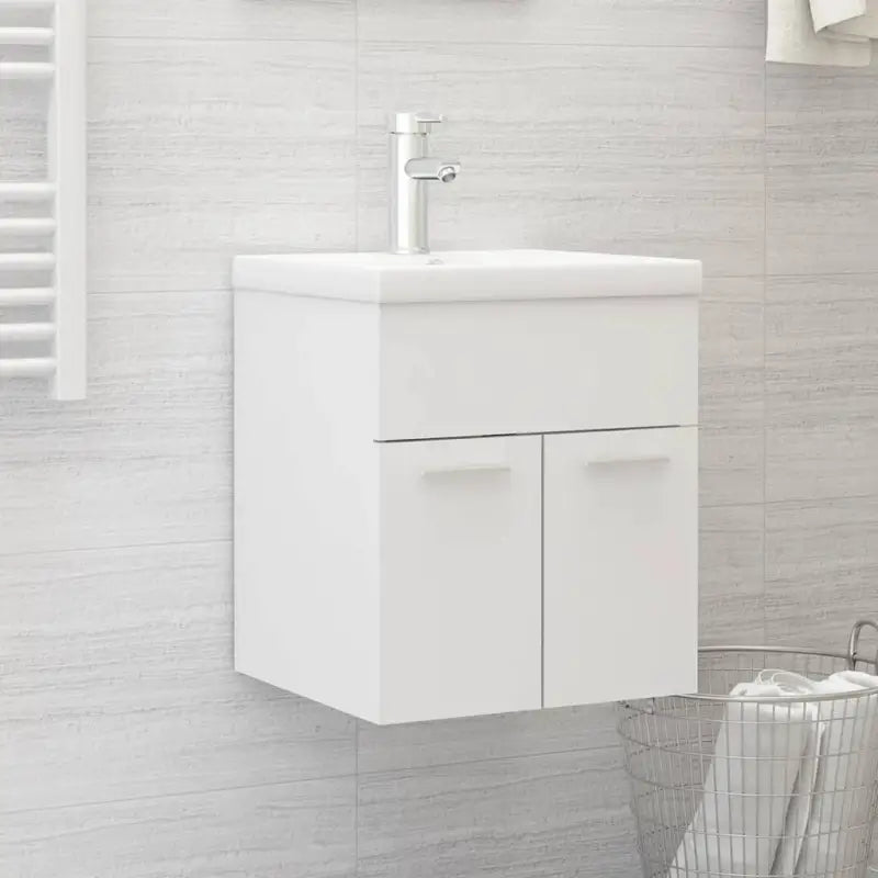 Badsmeubelset met gootsteenkast van bewerkt hout voor extra opbergruimte - Wit / 41 x 38.5 x 46 cm - Badkamermeubelsets