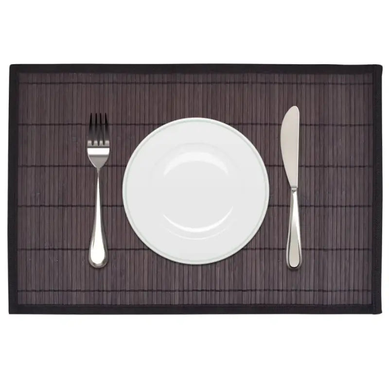 Bamboe placemats handgemaakt met levering bevat voor een natuurlijke tafelstijl - Donkerbruin / 1 - Placemats