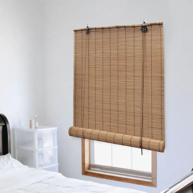 Bamboe rolgordijn voor jonge kinderen met privacy en lichtinloop - Bruin / 150 x 160 cm - Jaloezieën & rolgordijnen